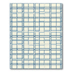 Navy Blue Geometric Interlocking Squares Rug