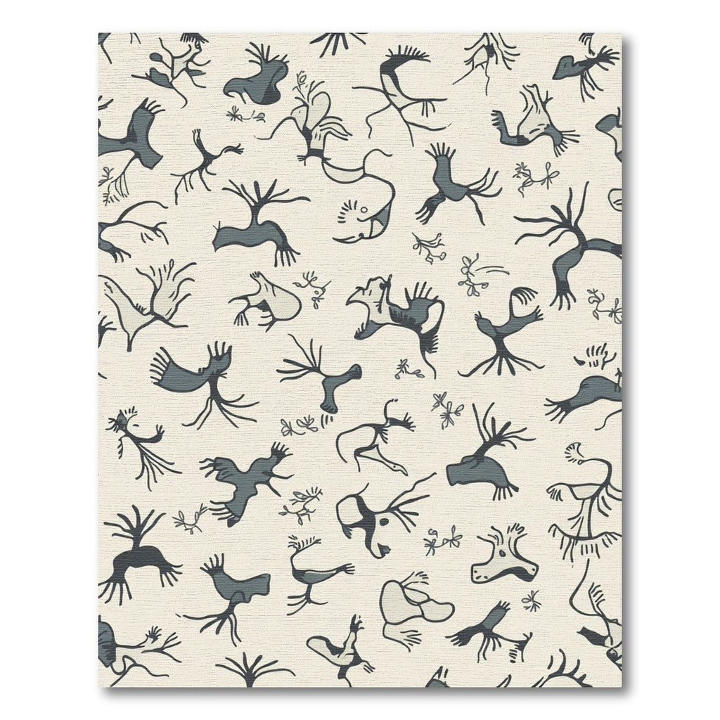 Paleolithic Creatures Repeating Graphic Rug
