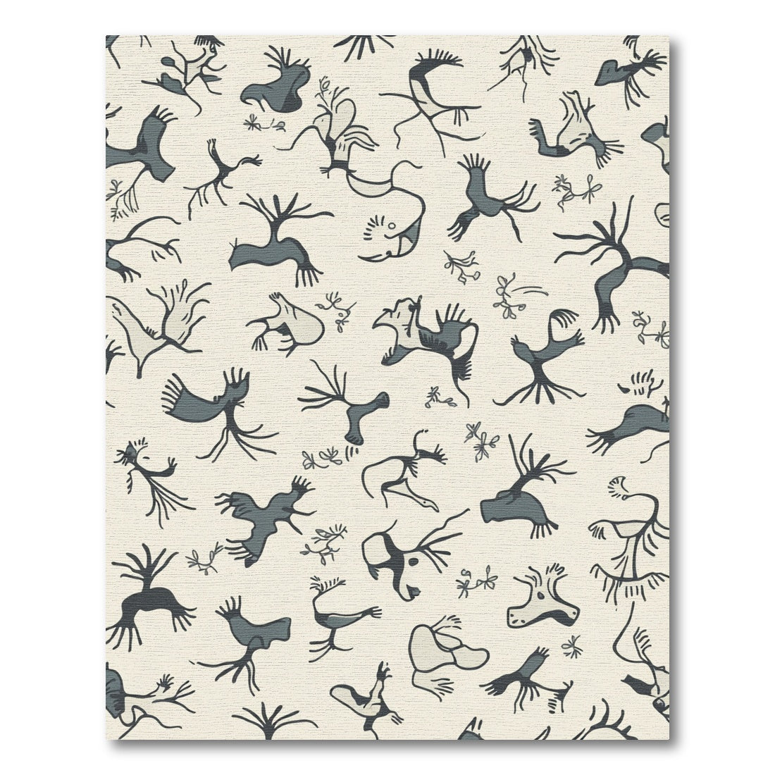 Paleolithic Creatures Repeating Graphic Rug