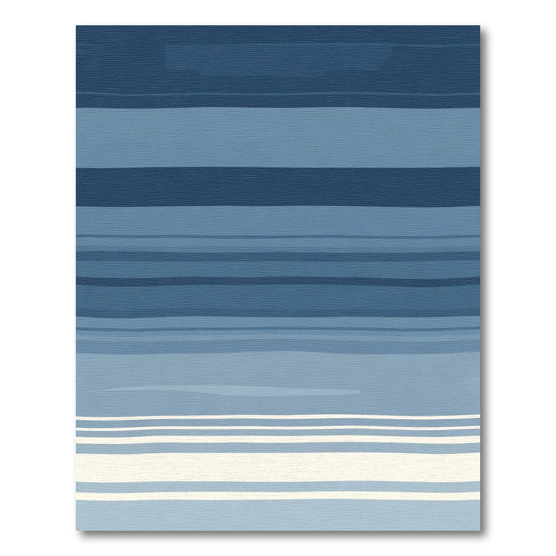 Modern Blue Gradation Striped Rug