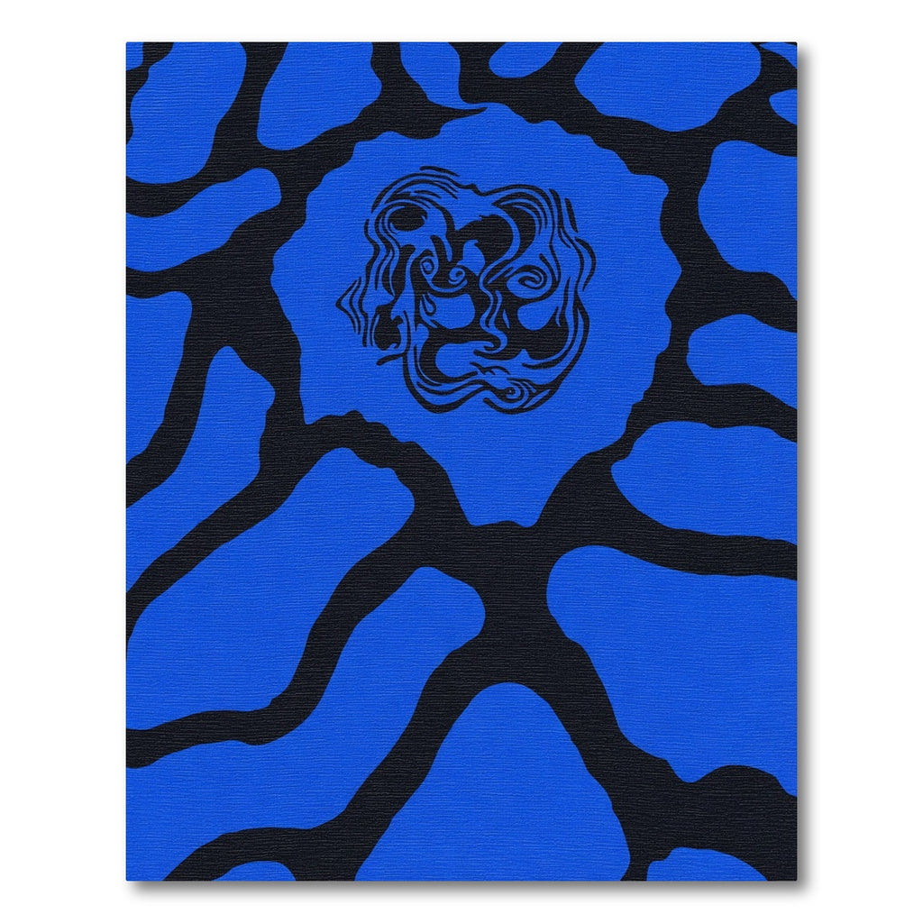 Vibrant Blue Abstract Organic Form Rug