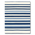 Navy Blue Cream Striped Contemporary Rug