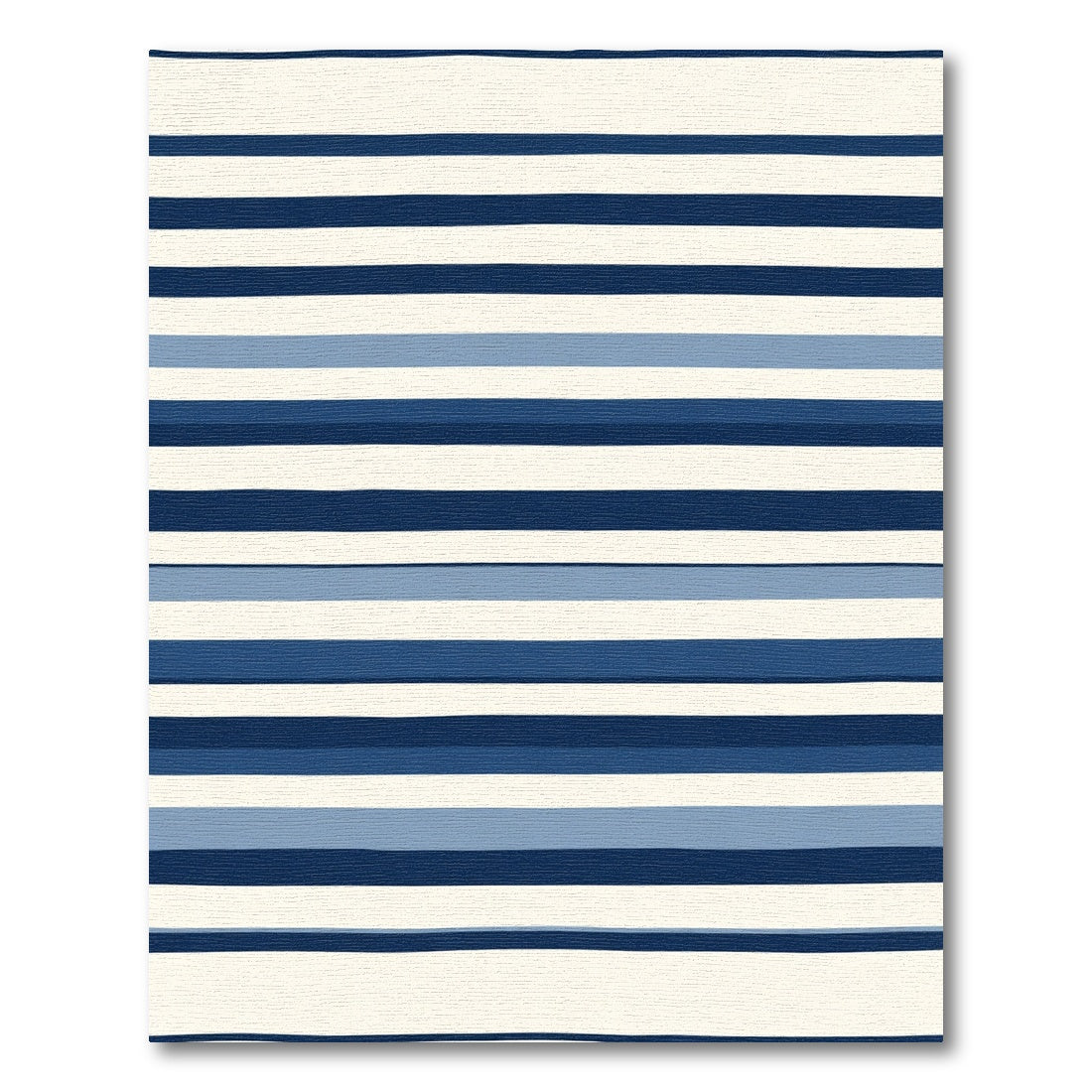 Navy Blue Cream Striped Contemporary Rug