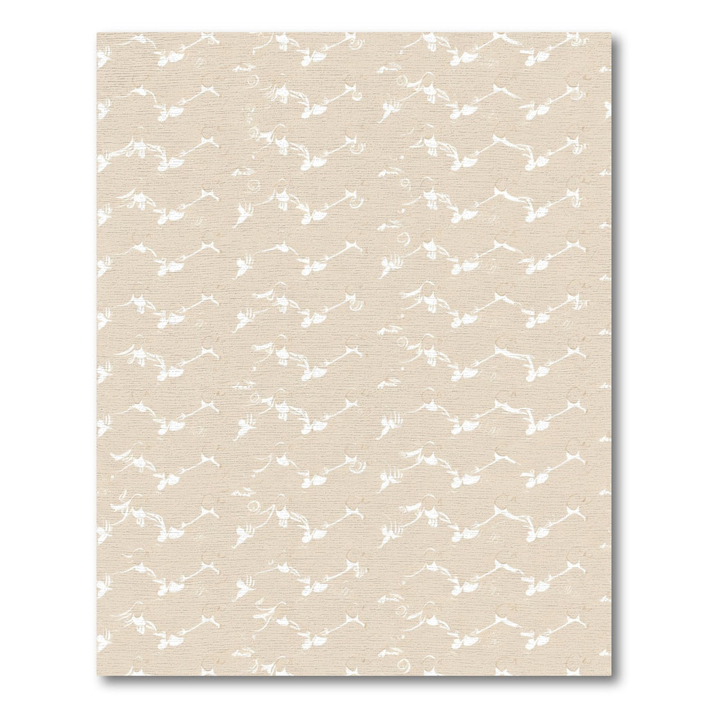 Ecru Abstract Swirl Branch Rug