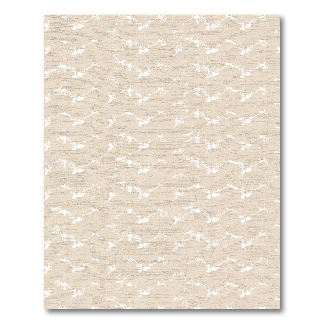 Ecru Abstract Swirl Branch Rug