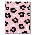Pink Black Floral Aura Rug