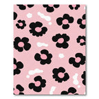 Pink Black Floral Aura Rug