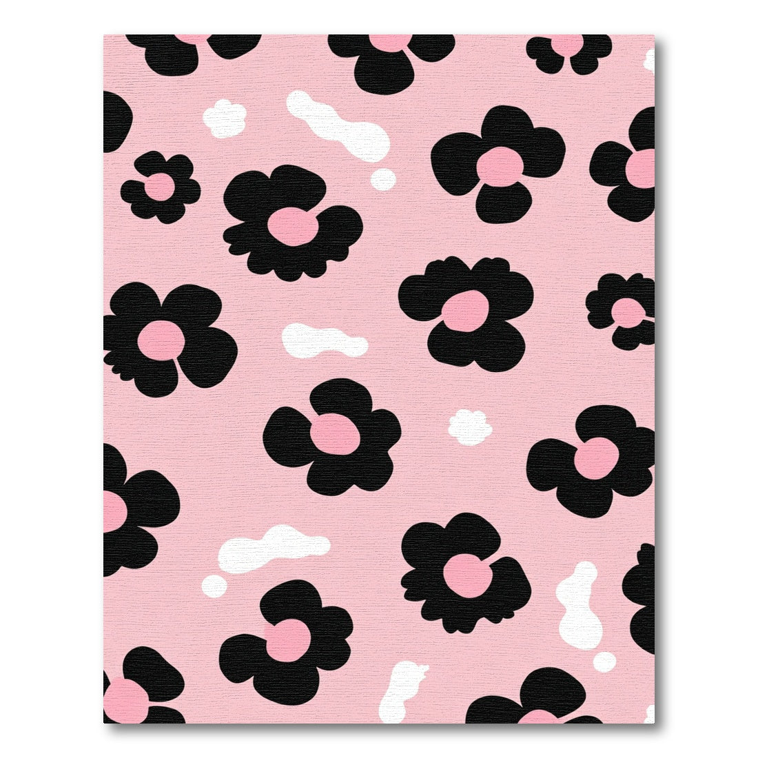 Pink Black Floral Aura Rug