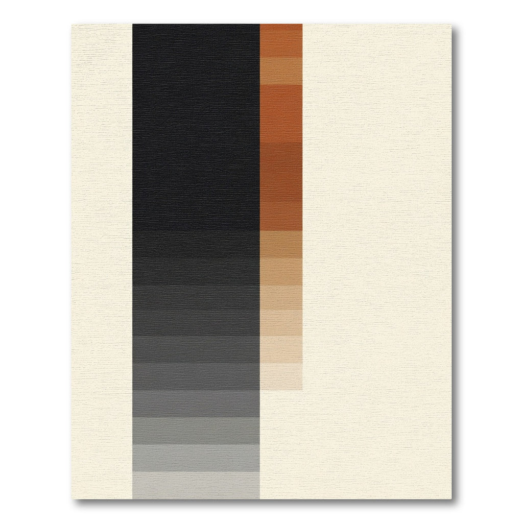 Modern Gradient Black Ochre Blocks Rug