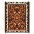 Ornate Burnt Orange Scroll Border Rug