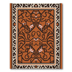 Ornate Burnt Orange Scroll Border Rug