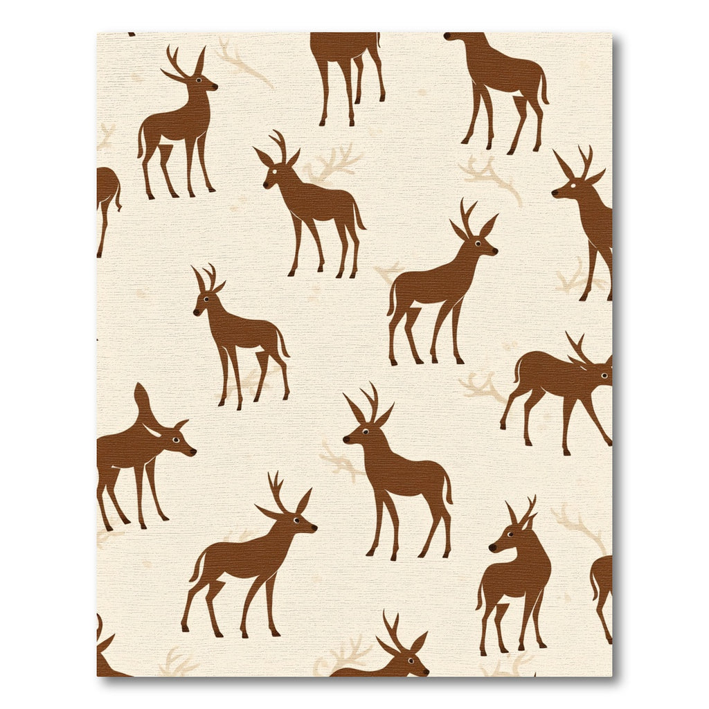 Brown Deer Repeating Pattern Background Rug