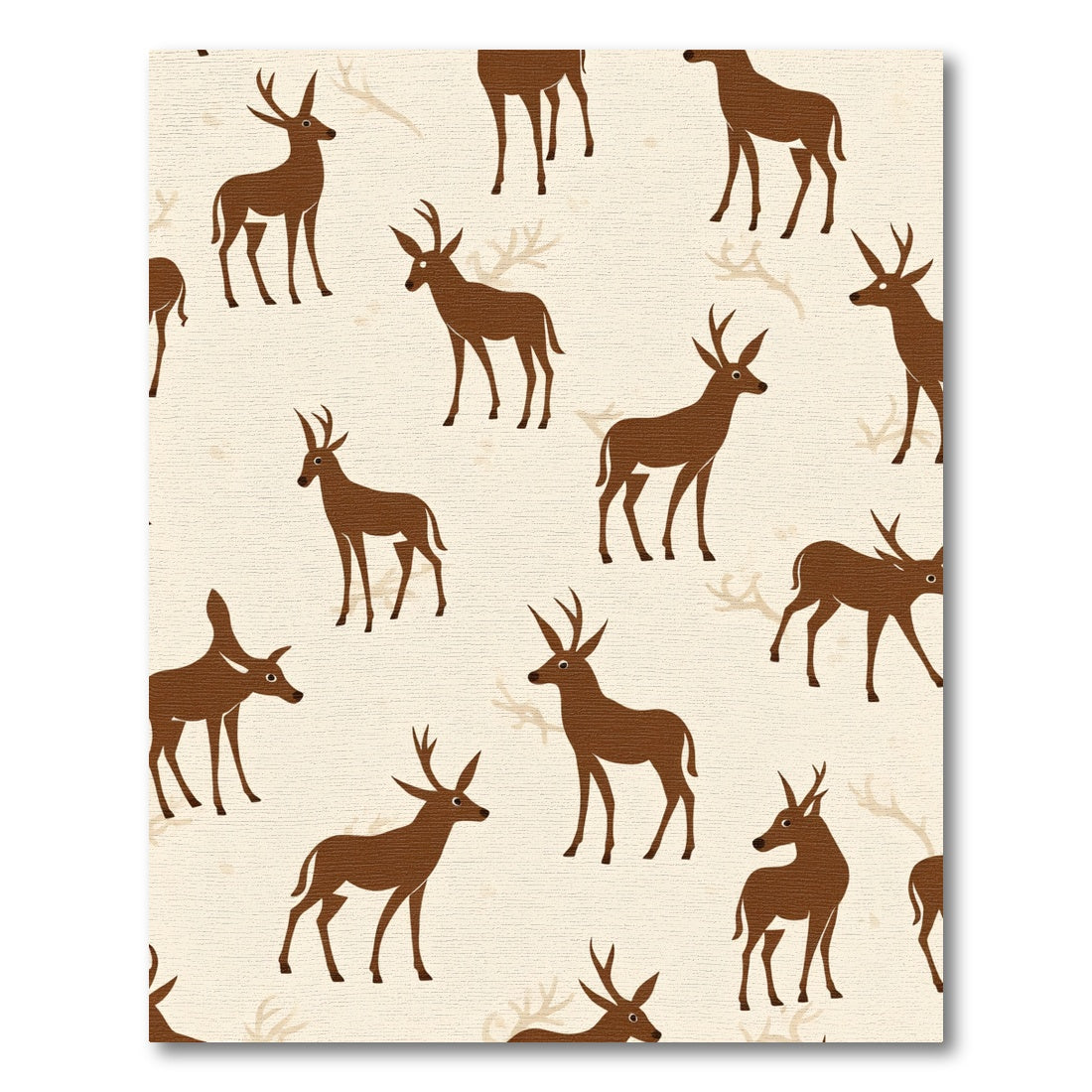 Brown Deer Repeating Pattern Background Rug