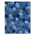 Deep Blue Geometric Tessellation Texture Rug