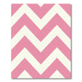 Pink Cream Chevron Stripes Rug