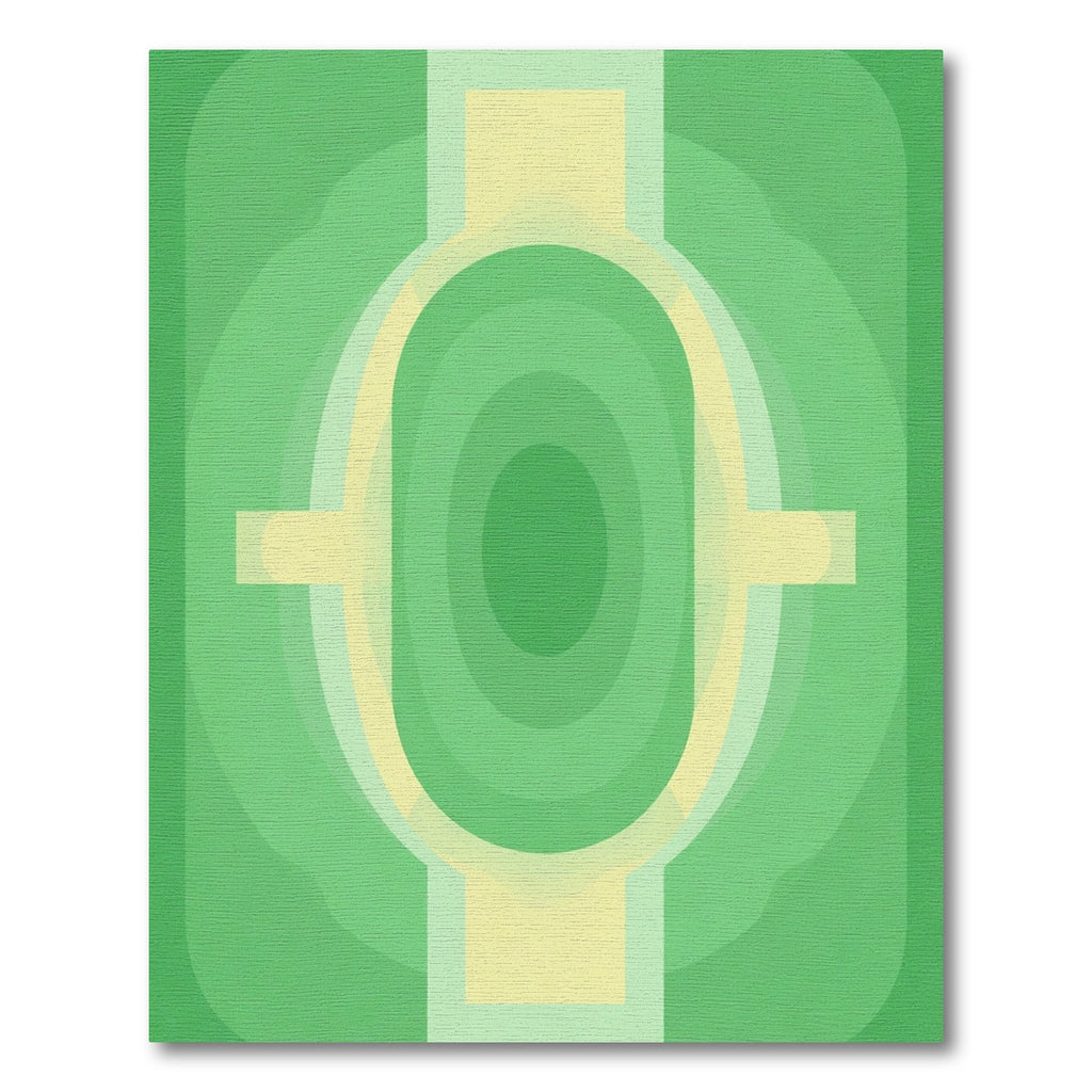 Green Yellow Gradient Layered Arch Rug