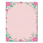 Whimsical Pink Floral Vine Border Rug