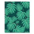 Teal Tropical Leafy Vines Rug