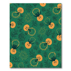Whimsical Orange Fruit and Leaf Cluster Rug