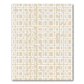 Beige White Abstract Linear Grid Rug