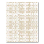 Beige White Abstract Linear Grid Rug