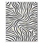 Black Gold Swirl Zebra Lines Rug