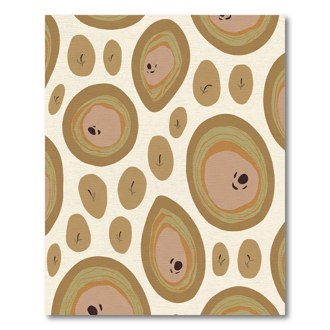 Organic Abstract Earthy Tone Circles Rug