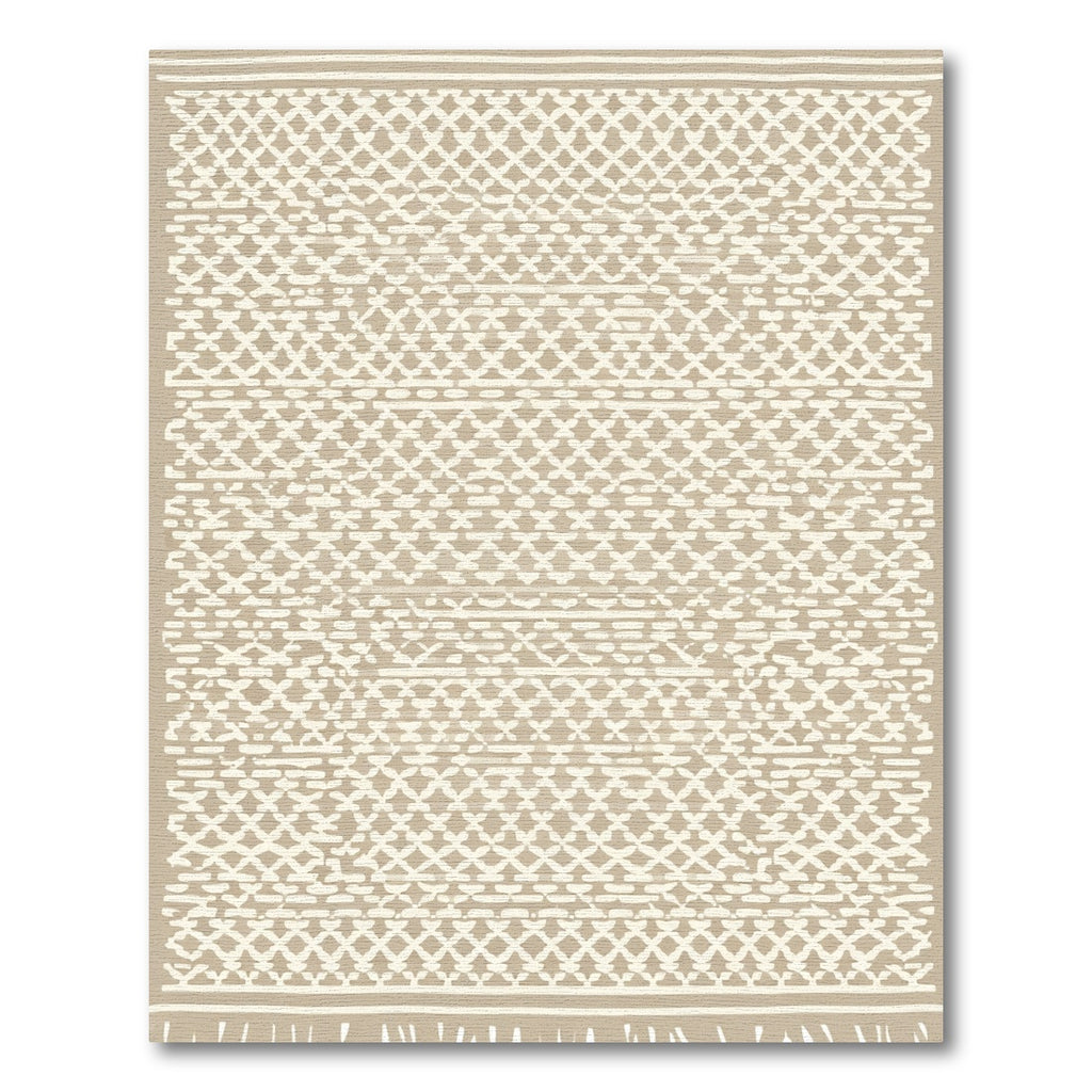Neutral Textured Diamond Border Rug