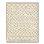 Neutral Textured Diamond Border Rug