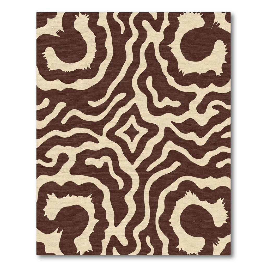 Brown Beige Organic Swirl Rug