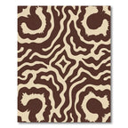 Brown Beige Organic Swirl Rug