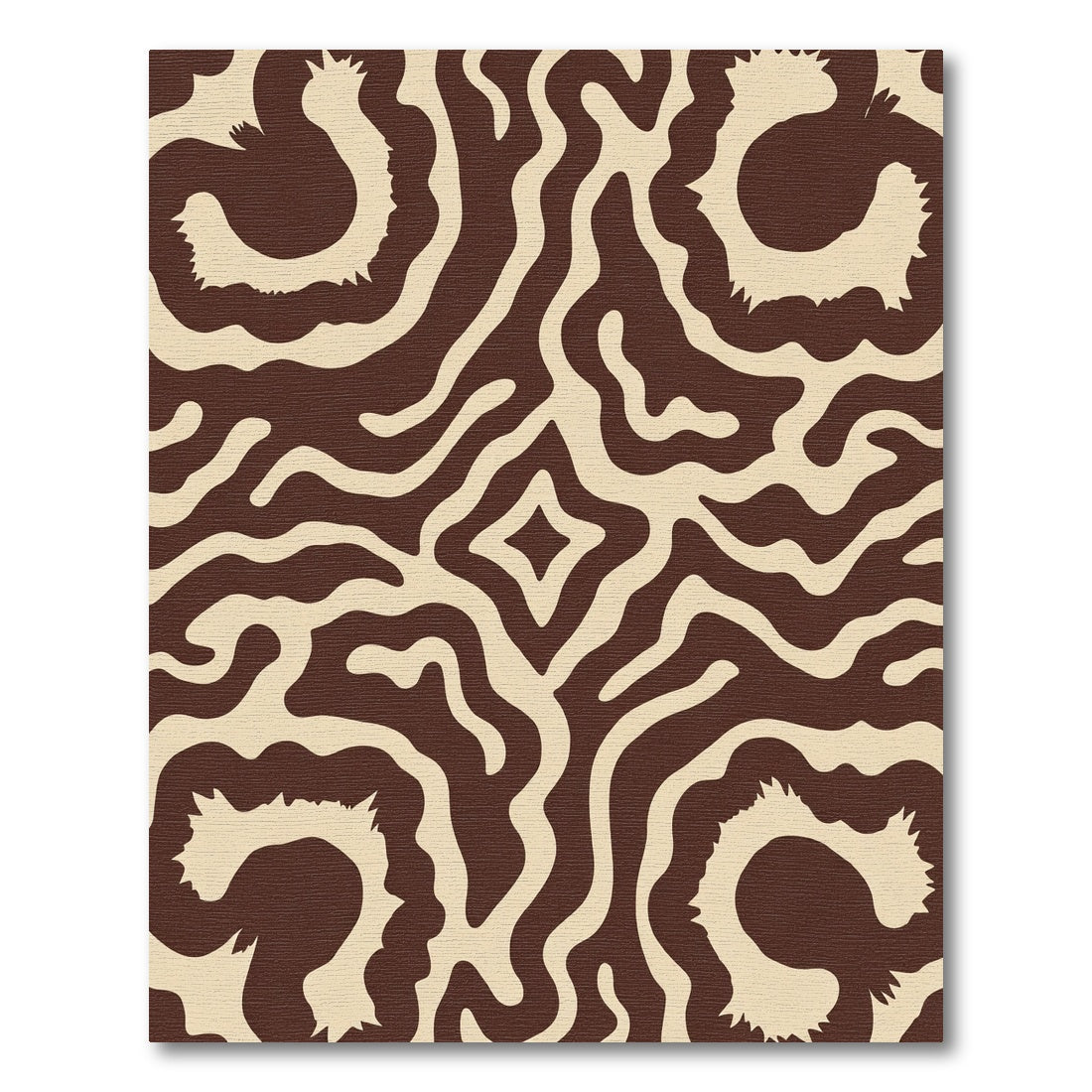 Brown Beige Organic Swirl Rug