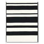 Bold Black and White Striped Rug