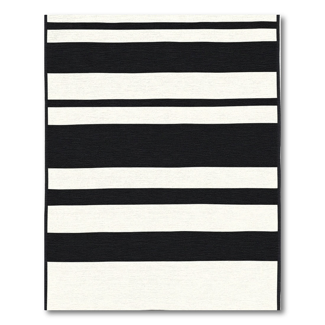 Bold Black and White Striped Rug