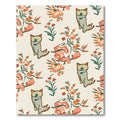Whimsical Cat Floral Cream Rug