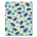 Whimsical Blue Turtle Ocean Circles Rug