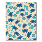 Whimsical Blue Turtle Ocean Circles Rug