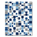 Modern Blue Gray Abstract Geometric Shapes Rug