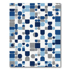 Modern Blue Gray Abstract Geometric Shapes Rug