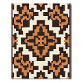 Retro Navajo Geometric Terracotta Rug