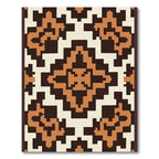 Retro Navajo Geometric Terracotta Rug