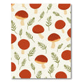 Crimson Mushroom Fern Pattern Rug