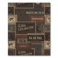 Vintage Travel Stamp Collage Rug