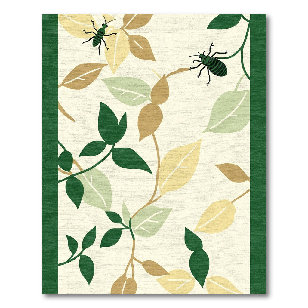 Green Insects And Leaves Garden Rug