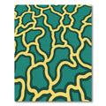 Teal Yellow Organic Line Art Rug