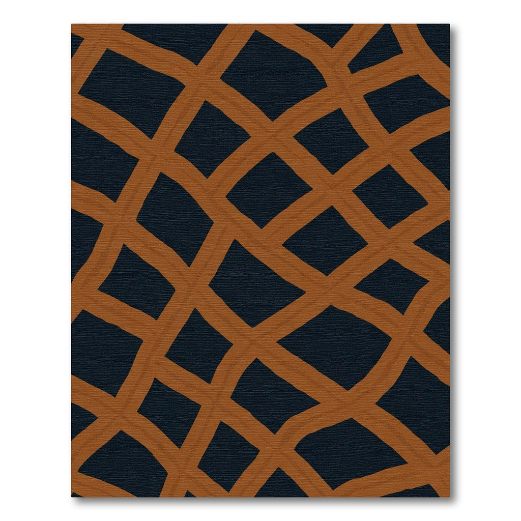 Rustic Brown Woven Grid Rug