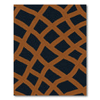 Rustic Brown Woven Grid Rug