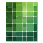 Varying Green Pixelated Geometric Squares Rug
