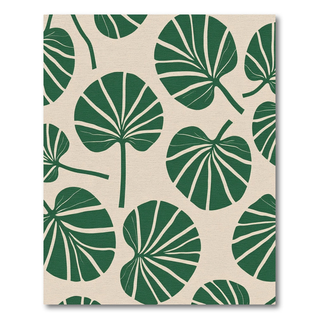 Forest Green Tropical Leaf Arrangement Rug