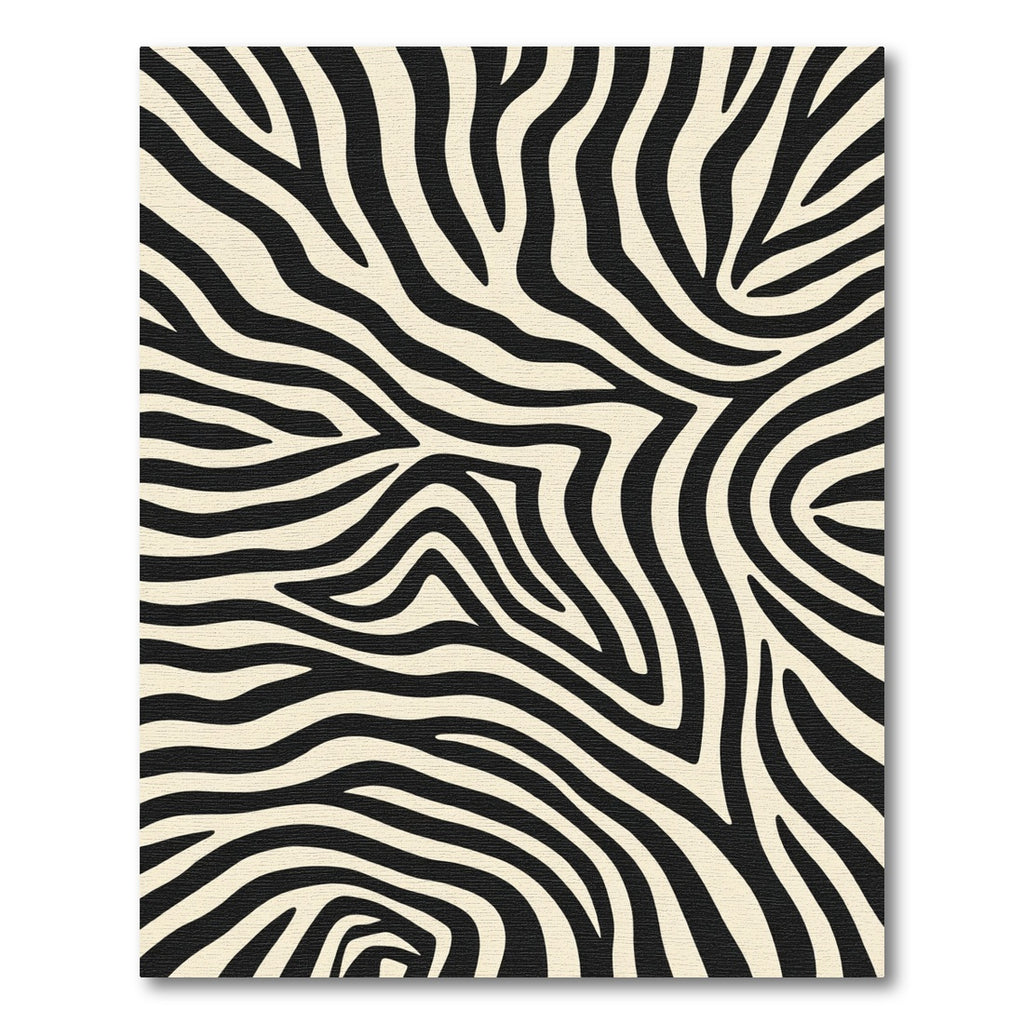 Contemporary Black Cream Animal Print Rug